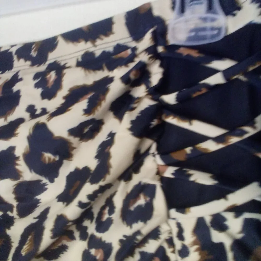 Swim Bottoms Women 20W Animal Print Side Cut-Out Unbranded Brown Black